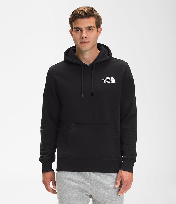 The North Face Mens Hoodie New Sleeve Hit 807ZPJXDI - Black